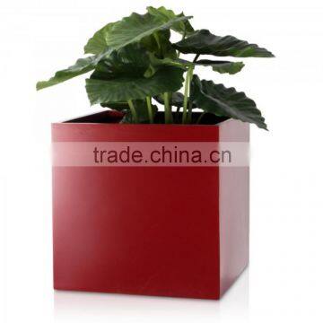 Hot sale fiberglass glazed indoor red planter flower pot