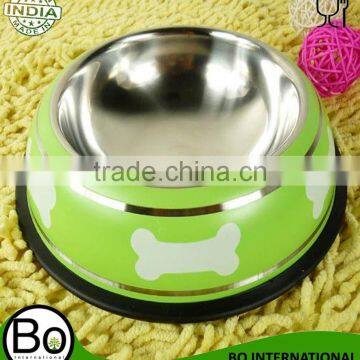 durable stainless steel metal pet travel bowl