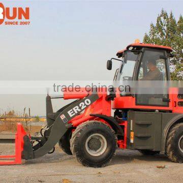EVERUN Brand 2 Ton Small Front End Type Wheel Loader With Wooden Forks photo-3