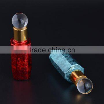 Unique Shaped 10ml UV Gel Colored Essential Oil Bottles Empty Glass Attar Bottles With Glass Stick Cap photo-3