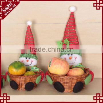 Cute Santa Claus Style Wicker Gift Basket Set Christmas Ornaments 2016 photo-3