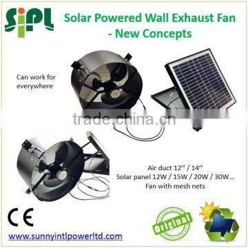 SUNNY FAN Wall Window Mounted Basement Bathroom Use Solar Panel Powered Small Size Round Shape Air Exhaust Fan Ventilation Fan photo-5