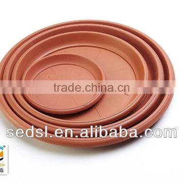 Round terracotta plastic flower pot saucers