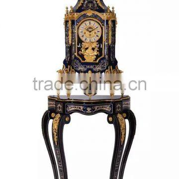 Vintage Wooden Table clock With Table, Luxury Brass Mouthed Clock For Home Decor, Cobalt Blue Antique Floor Clock