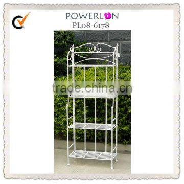 Folding decorative wrought iron flower shelf