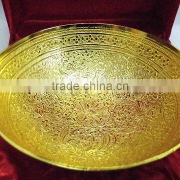 Promotional Gift, Corporate Gift, New Year Gift Beautiful Gold Plated Brass Bowl photo-3