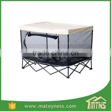 Folding Elevated Mesh Pet Cot Bed with Canopy