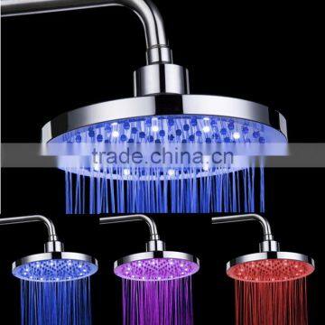 Temperature Sense LED Color Changing Electric Shower Head, Automatic Multiple Colors LED Ceiling Rainfall Shower Head