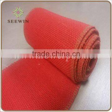 Hot sale jute ribbon with dye red color ,jute ribbon