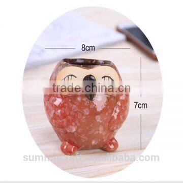 Succulent Color Owl Ceramic Mini Indoor Plants Pots photo-6