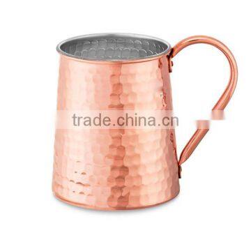 Hammered Copper Mug With Nickel Finish Inside