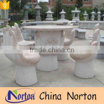 Natural stone marble outdoor dining tables and chairs home furniture for sale NTS-B007Y