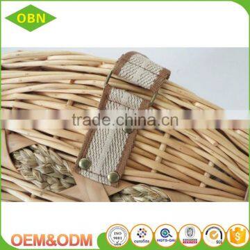 2017 New Style Wicker Basket, Brown Picnic Basket Set With Belt for Four Person photo-6