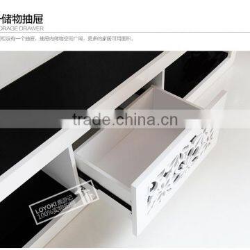 New Design Beautiful Carving Flower TV Console With Drawer Eco-friendly Wood Furniture Easy Assembly Living Room Furniture photo-6