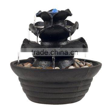 Three Tier Cascading Tabletop Fountain with LED Lights