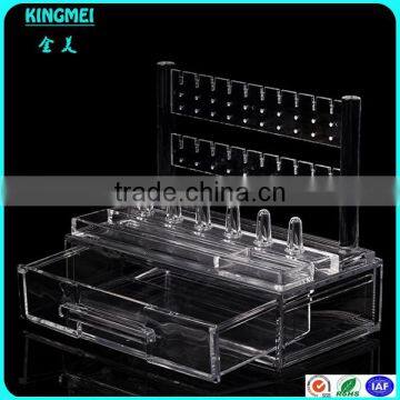 Multiple Function Clear Acrylic Earring Box With Small Drawer photo-2