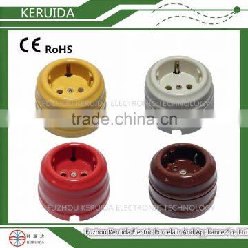Retro Porcelain Junction Box With Rubber Plug/ceramic Wall Socket & Light Switch photo-6