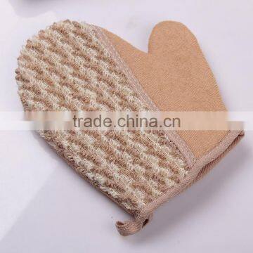 Hot selling natural loofah bath gloves