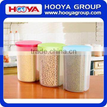 1.5L Round Transparent Plastic Three Portion Cereal Storage Container Dry Food Container Airtight Flip Top Food Saver Containers photo-3