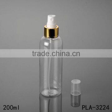 clear 2017 hot new products cosmetic fragrance perfume round shoulder 200ml hot sale price plastic spray bottle of water