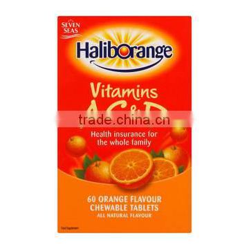 Haliborange Vitamins A C & D Orange Flavour Chewable Tablets - Pack of 60