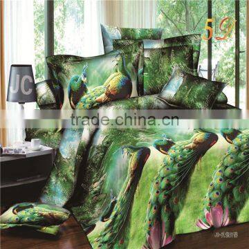 Have a good night 2016 new product bedding set queen size peacock designer 3d bedclothes duvet cover bed sheet pillowcases.