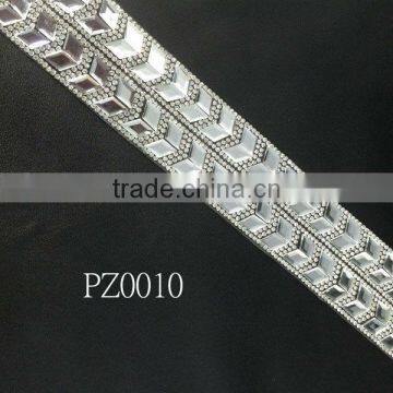 PZ0010 2013 sexcy bling bling wholesale trimming crystal rhinestone mesh for belts