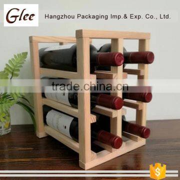 Classical high quality beautiful Home durable wood free standing storage shelf 5 tiers wine display rack