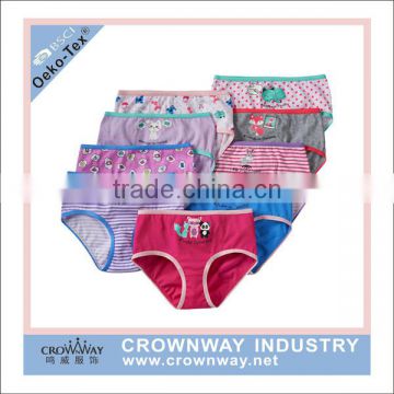 Cute Cartoon Print Cotton Juior Girls Stylish Underwear Briefs Models Customization