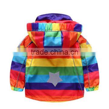 Wholesale Boys Rainbow Color Windproof Winter Coats Boy Cotton-padded Clothes With Zipper photo-2