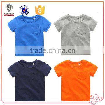 China apparel supplier factory direct printed custom kids clothes child t-shirt with pocket