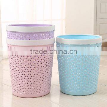 Colorful Eco-friendly Ratten Trash Can Round Plastic Waste Bin photo-5