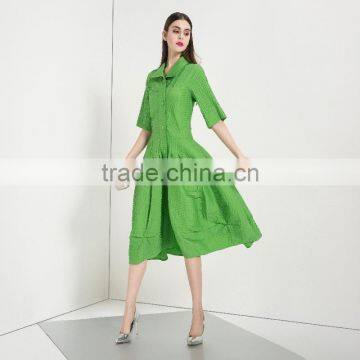 Guangzhou Supplier Customized High-end Muslim Long Sleeve maxi dress Aqua Green Evening Dress 2016