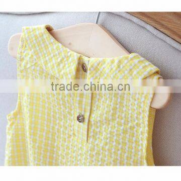 Hot Selling Boutique Seersucker Fabric Baby Girl Romper photo-5