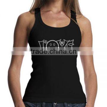 Custom Women's Jogging Cotton/Spandex Black Singlet photo-3