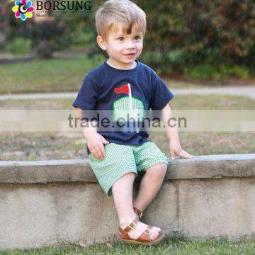 Wholesale Children's Boutique Clothing Latest Cotton Frock Suit Design High Quality Embroidery Baby Boy Clothes
