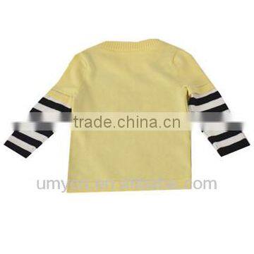Lovely Girl's Jacquard Pullover Sweater With Color Stripes Cuffs photo-2