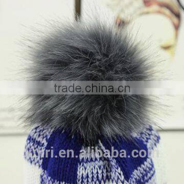 High Quality Winter Warm Hot Fashion Lady Thicken Beanies Knit Winter Hat Cap With Faux Fur Ball photo-6