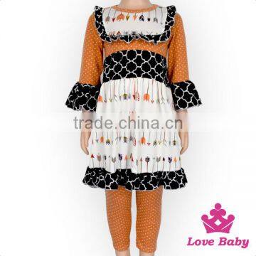 New Hot-sale Children Clothing Set Baby Girl Printing Wave Point Set Baby Girl Boutique Clothing Cosmetic Sets photo-2