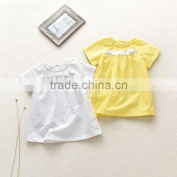 S33577W Summer casual baby children girls cotton short sleeve blouse