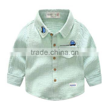 S33478W Casual Button Long-sleeved Cool Kids Baby Boy Shirt photo-3
