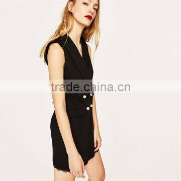 Factory Direct Sales Black Sleeveless Lace Jumpsuit Uniform for Office photo-3