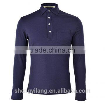 Mens New Design Wholesale Long Sleeve Polo Shirt With Pocket photo-2
