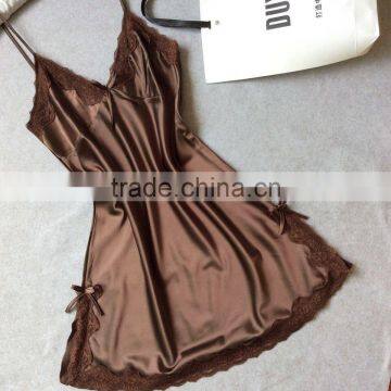 Sleep 16 ms Summer Emulation Silk Condole Belt Skirt Sexy V-neck Spinning Silk Pajamas Leisurewear Wholesale Agents photo-4