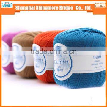 China Supplier From Knitted Cotton Yarn Factory Cheap Wholesale Cotton Yarn With Silk for Yarns Knitting photo-5