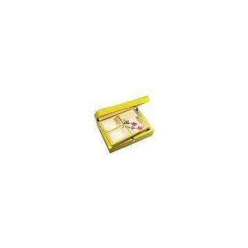 Yellow Unique Jewelry Packaging Boxes with Accessories Magnet, Ribbon, EVA Form, Plastic Tray