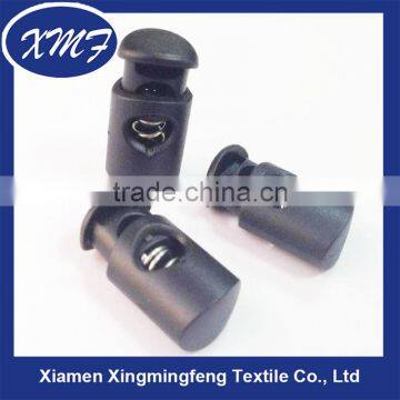 Factory supply plastic cord stopper with metal spring cord ends plastic cord