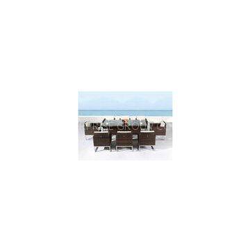 Contemporary Outside 8 Seater Rattan Dining Set for Western Restaurant