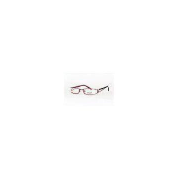 Metal Women Dixon Optical Eyeglass Frames For Rectangular Face , Red / White And Black