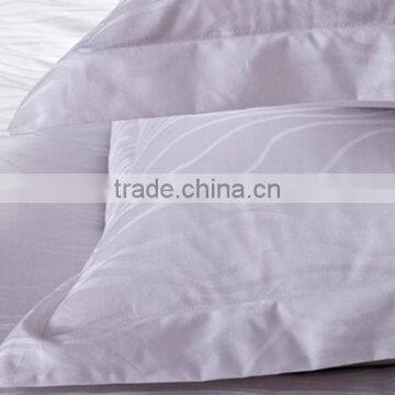 300T sateen strip hotel white cotton fabric for bed sheet in roll